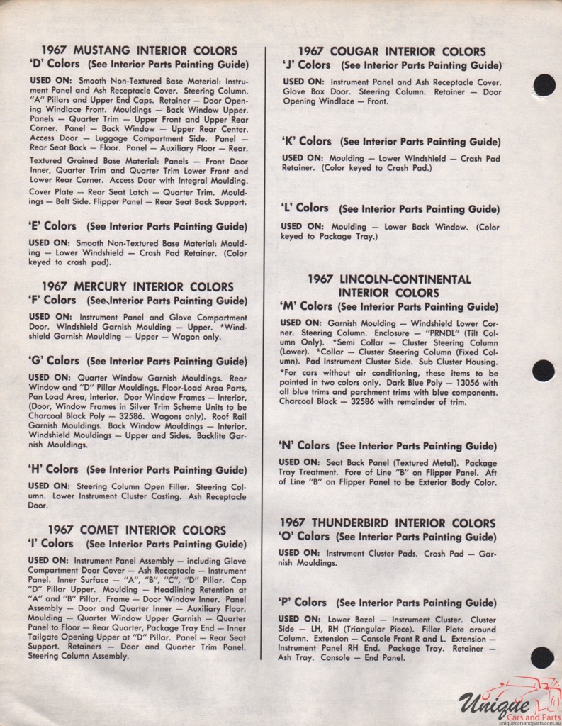 1967 Ford Paint Charts PPG 6